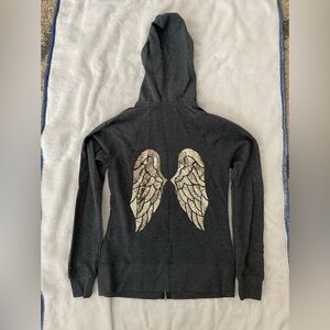Gray Hoodie with Angel Wing Design Victoria Secret